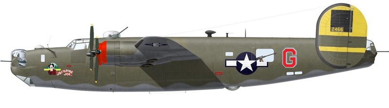sideview of the B-24 call sign red 